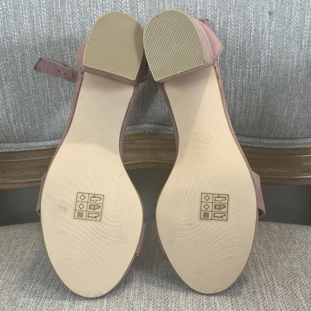Allegra K Ankle Strap Block Low Heel Sandal Women's 6 Light Pink Wedding Summer - Picture 11 of 12